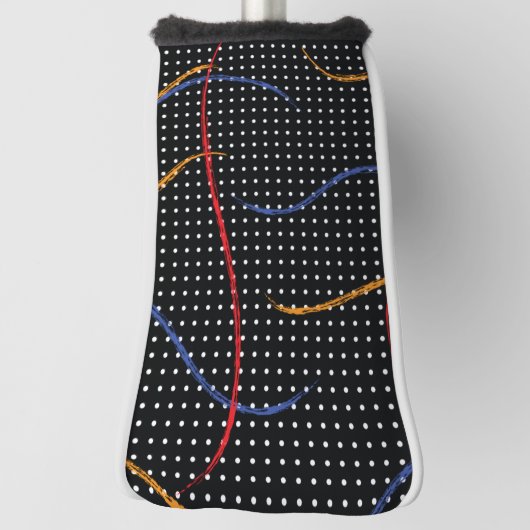 レトロ絵を描(ばちゃばちゃ)跳ねるとドット ゴルフヘッドカバー (回転90)