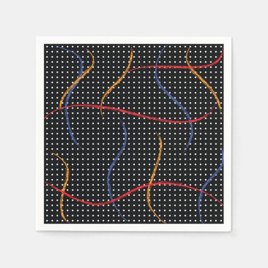 レトロ絵を描（ばちゃばちゃ）跳ねるとドット スタンダードカクテルナプキン (正面)