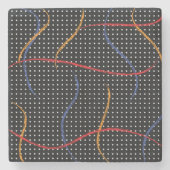 レトロ絵を描（ばちゃばちゃ）跳ねるとドット ストーンコースター (正面)