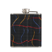 レトロ絵を描（ばちゃばちゃ）跳ねるとドット フラスク (裏面)