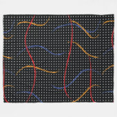 レトロ絵を描（ばちゃばちゃ）跳ねるとドット フリースブランケット (正面(横))