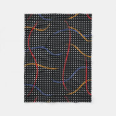 レトロ絵を描（ばちゃばちゃ）跳ねるとドット フリースブランケット (正面)