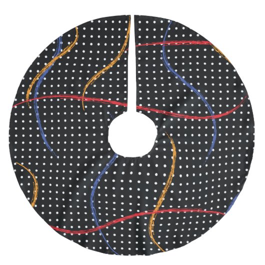 レトロ絵を描（ばちゃばちゃ）跳ねるとドット ブラッシュドポリエステルツリースカート (正面)