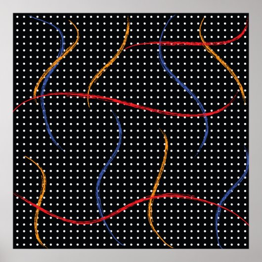 レトロ絵を描（ばちゃばちゃ）跳ねるとドット ポスター (正面)