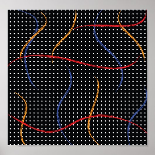 レトロ絵を描（ばちゃばちゃ）跳ねるとドット ポスター (正面)