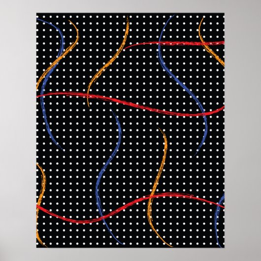 レトロ絵を描（ばちゃばちゃ）跳ねるとドット ポスター (正面)