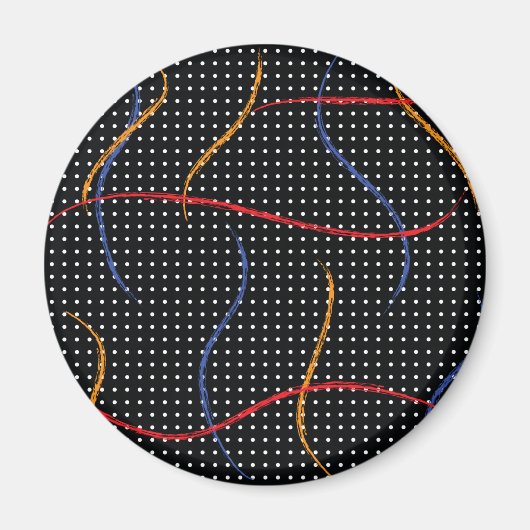 レトロ絵を描（ばちゃばちゃ）跳ねるとドット マグネット (正面)