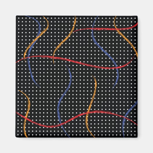 レトロ絵を描（ばちゃばちゃ）跳ねるとドット マグネット (正面)