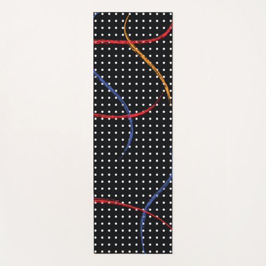 レトロ絵を描（ばちゃばちゃ）跳ねるとドット ヨガマット (正面)