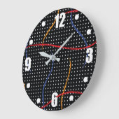 レトロ絵を描（ばちゃばちゃ）跳ねるとドット ラージ壁時計 (傾斜)