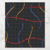 レトロ絵を描（ばちゃばちゃ）跳ねるとドット ワインラベル (シングルラベル)