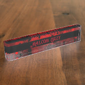 レトロ絵を描(ばちゃばちゃ)跳ねるエフェクト赤と黒 デスクネームプレート (側面)