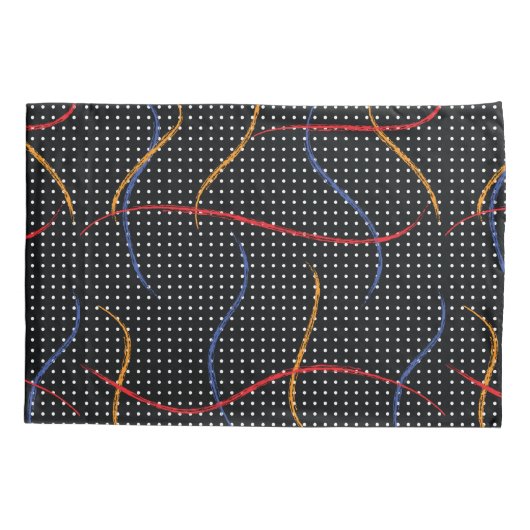 レトロ絵を描(ばちゃばちゃ)跳ねる及びドット枕ケース 枕カバー (裏面-左)