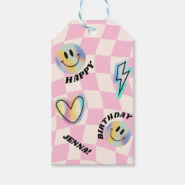 レトロ絵文字スマイル誕生日for girls ギフトタグ