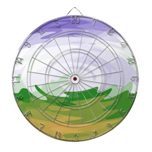 レトロ絵画の波の芸術 ダーツボード (正面)