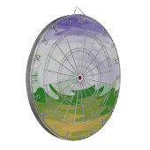 レトロ絵画の波の芸術 ダーツボード (正面左)