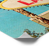 レトロ絵画の素晴らしいラスベガスネバダサイン ポスター (角)