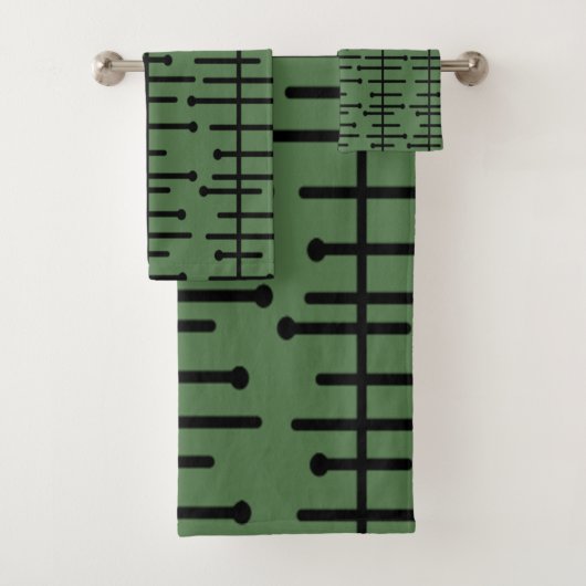 レトロ緑の原子線 バスタオルセット (インサイチュ)