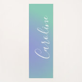 レトロ緑グラデーション |スクリパーソナライズされたプト名  ヨガマット (正面)