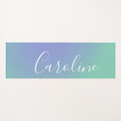 レトロ緑グラデーション |スクリパーソナライズされたプト名  ヨガマット (正面(横))