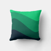 レトロ緑波パターン クッション (裏面)