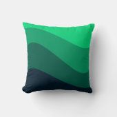 レトロ緑波パターン クッション (正面)