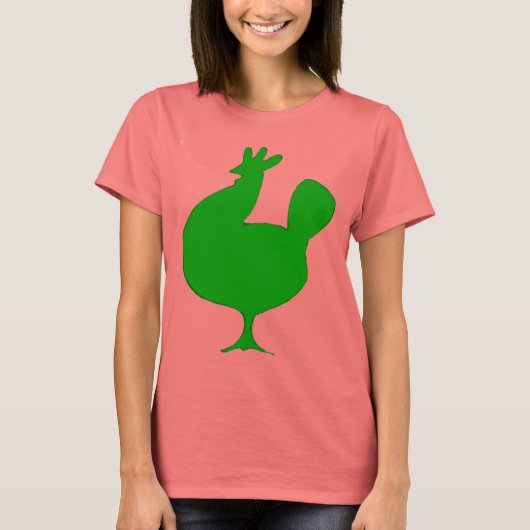 レトロ緑鶏 Tシャツ (正面)