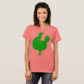 レトロ緑鶏 Tシャツ (正面フル)
