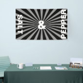 レトロ線の白い波紋+あなたの背中。&アイディア 横断幕 (トレードショー)