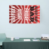 レトロ線の白い波紋+あなたの背中。&アイディア 横断幕 (トレードショー)