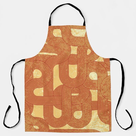 レトロ線抽象芸術手描グランジき エプロン (正面)