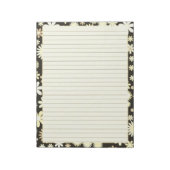 レトロ縁どフローラオンヴィンテージライトイエローライン ノートパッド (回転)