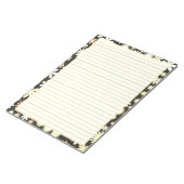 レトロ縁どフローラオンヴィンテージライトイエローライン ノートパッド (アングル)