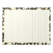 レトロ縁どフローラオンヴィンテージライトイエローライン ノートパッド (正面)