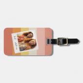 レトロ縁ど写真とコーラカラフルルストライプ ラゲッジタグ (正面横)