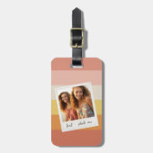 レトロ縁ど写真とコーラカラフルルストライプ ラゲッジタグ (正面縦)