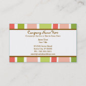 レトロ縞で飾ります: 2味方される: 名刺 (裏面)