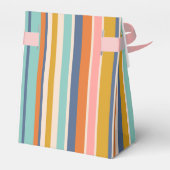レトロ縦オレンジブルーとイエローピンクストライプ色 フェイバーボックス (裏面サイド)