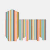 レトロ縦オレンジブルーとイエローピンクストライプ色 フェイバーボックス (折り畳みなし)