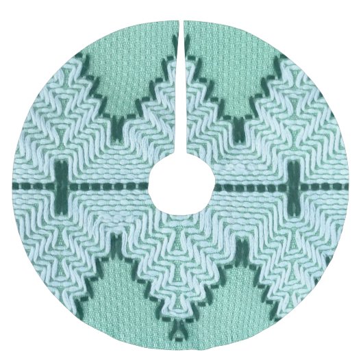 レトロ繊維糸のカッチング、グラフィックパルス。 ブラッシュドポリエステルツリースカート (正面)