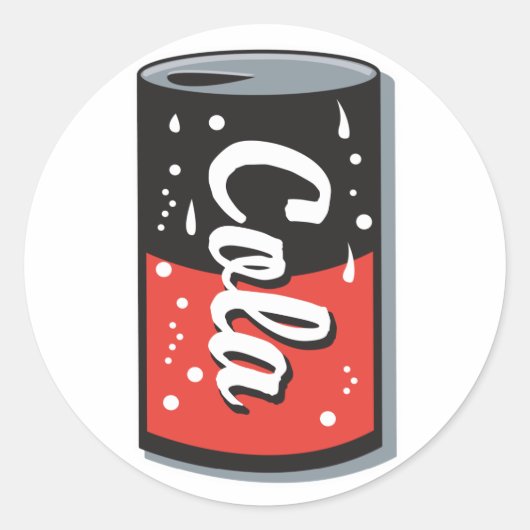 レトロ缶コーラデザイン ラウンドシール (正面)