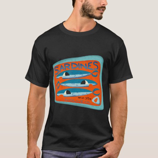 レトロ缶詰めイワシ Tシャツ (正面)