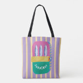 レトロ缶詰イラスト ストライプ トートバッグ (裏面)