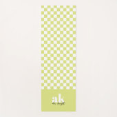 レトロ署名モノグラム市松模様に ヨガマット (正面)