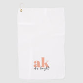 レトロ署名モノグラム ゴルフタオル (正面)