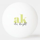 レトロ署名モノグラム 卓球ボール (正面)