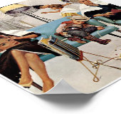 レトロ美しいサロンとリトルボーイカウボーイヴィンテージ ポスター (角)