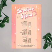 レトロ美しいサロンピーチ&ピンクプライスリストポスター ポスター