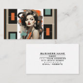 レトロ美しいサロン美容師 名刺 (正面/裏面)