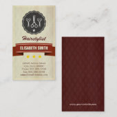 レトロ美しいサロン-美容師 名刺 (正面/裏面)